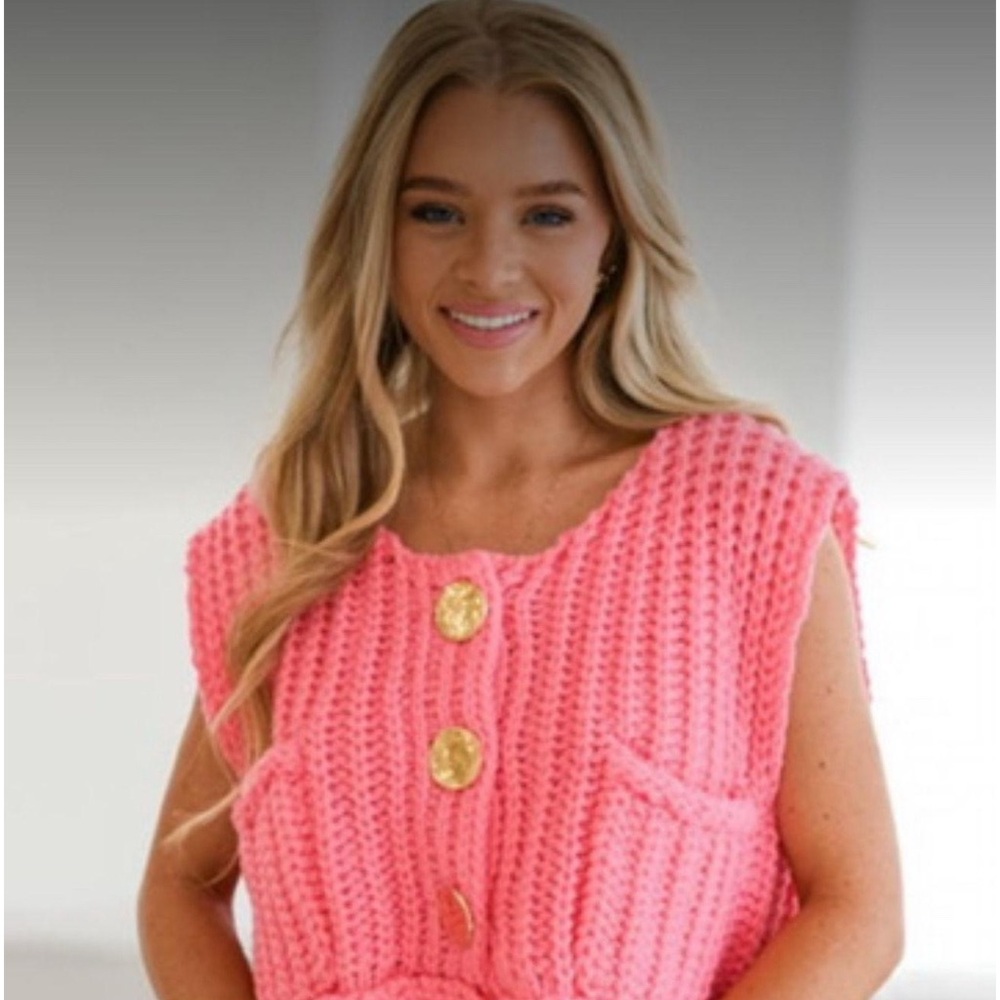 Pink Knit Crop Top